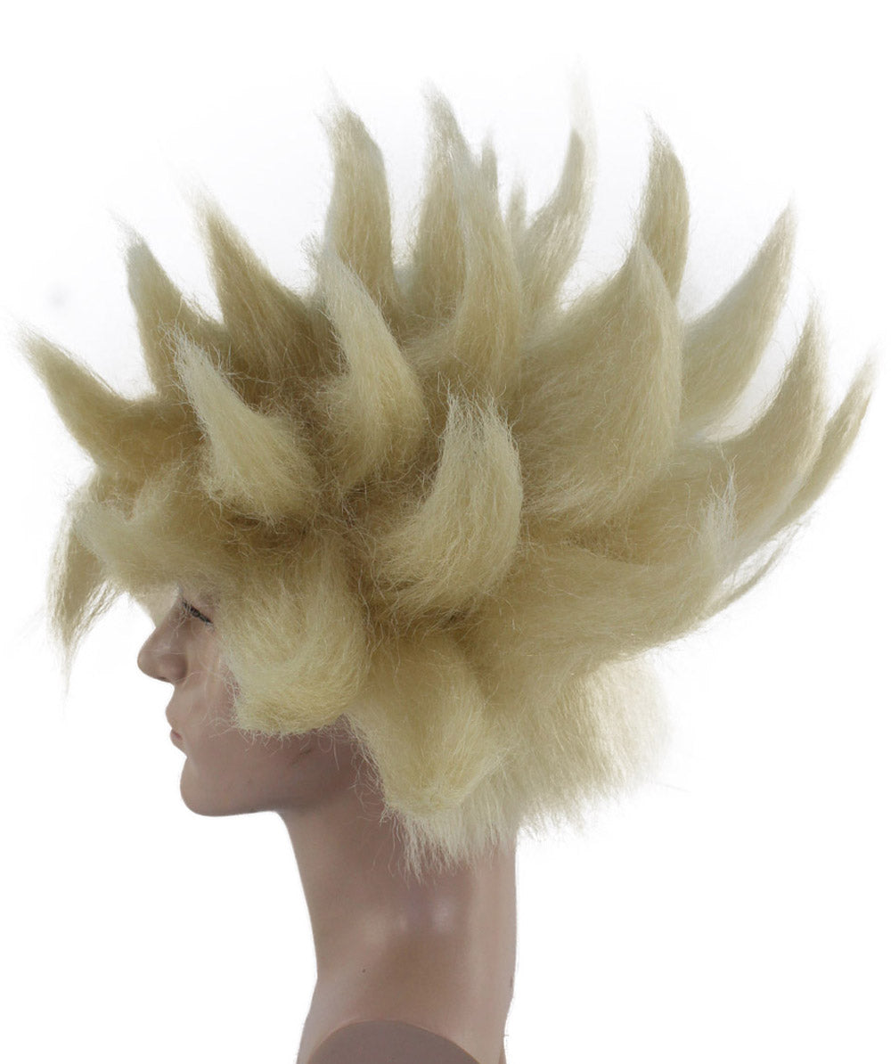 Wigs2you H-4818 メンズ ドラゴンボールZ スーパーサイヤ人トランクス スパイクブロンドウィッグ プレミアム通気性 キャップレスキャップ TVや映画用