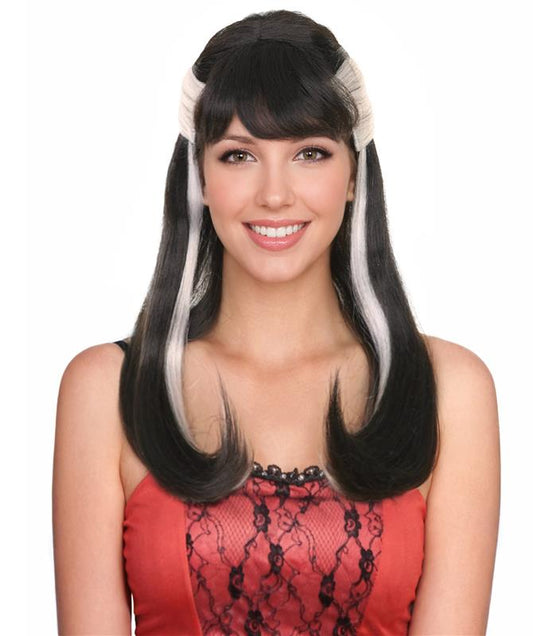 Wigs2you H-5469 レディース ウィザード風 ウィッグ ブロンド×ブラック 41cm ミディアム ツートンカラー ストレート 魔法使い風 コスプレ ハロウィン 仮装 パーティー