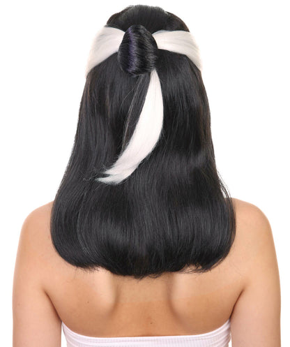 Wigs2you H-5469 レディース ウィザード風 ウィッグ ブロンド×ブラック 41cm ミディアム ツートンカラー ストレート 魔法使い風 コスプレ ハロウィン 仮装 パーティー