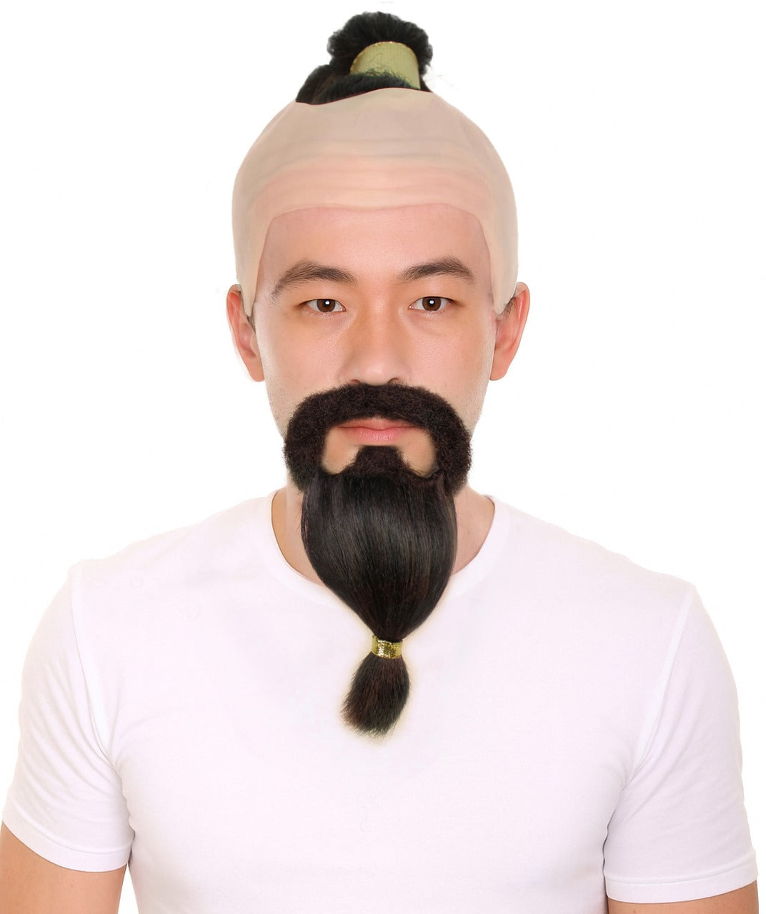 ハロウィーンのために完全な大人の男性H-5532ショートブラック編組ヒゲと髭、難燃性合成繊維のウィッグ