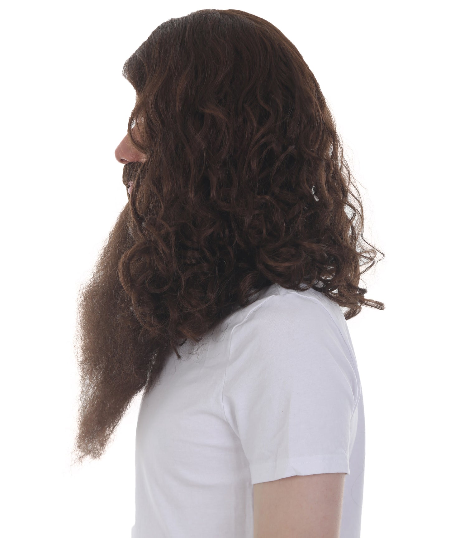 Wigs2you H-5632 大人用 メンズ 長さ19インチ ハロウィン ブラウン マジカル ジャイアント コスチューム ウィッグ (ひげ付き) 合成ソフトファイバーヘア、次のフェスティバルやグループ コスプレ パーティーに最適!
