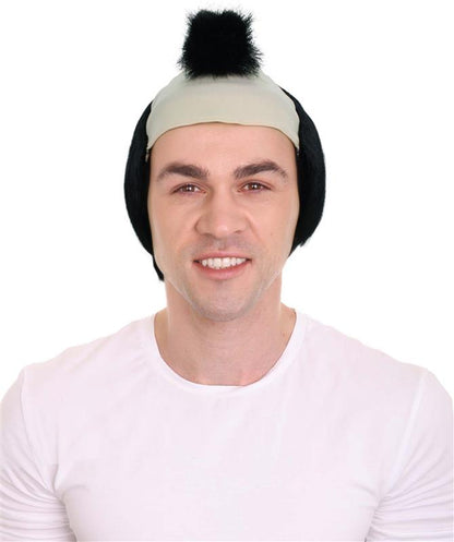 メンズ H-6094 ショート ブラック 日本の戦士ウィッグ コスプレに最適 難燃性合成繊維