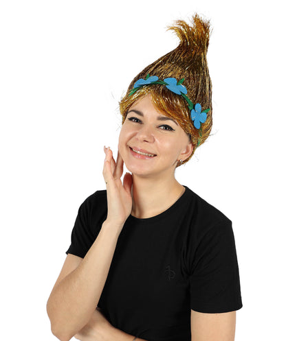 Wigs2you H-6394 大人用アニメ映画キャラクター スパイク ティンセル トロール ウィッグ 花付き I マルチカラー コスプレウィッグ I ティンセル素材