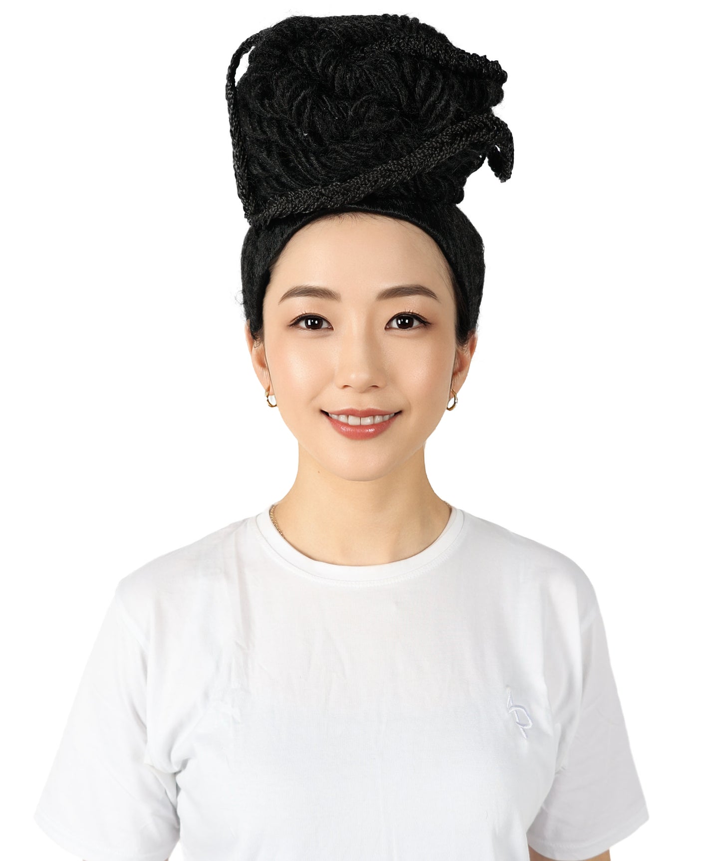 Wigs2you H-6857 レディース ルピタ・ニョンゴ風ロングカーリーブラックウィッグ - プレミアム難燃性合成繊維ヘア、通気性キャップ付き