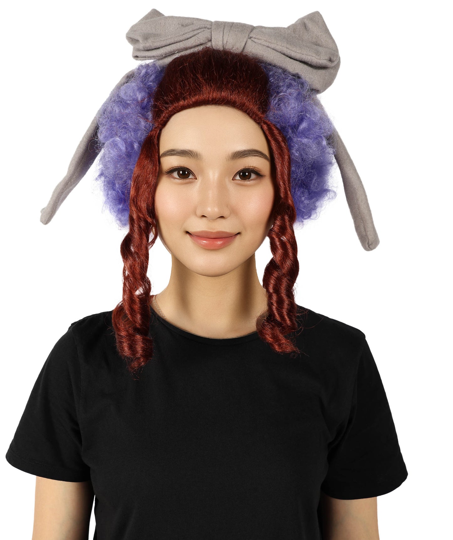 Wigs2you H-6865 大人用 ラベンダー ウィムジー ピエロウィッグ 女性用 カーリー マルチカラー ロック 楽しいコスチュームウィッグ プレミアム 通気性 キャップレスキャップ 難燃性合成繊維ヘア付き