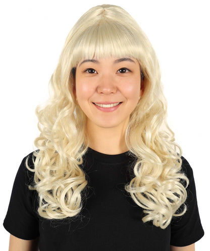 Wigs2you H-6870 大人女性用 ビーハイブビューティー ブロンドウェーブウィッグ - テーマパーティーに最適な象徴的なレトロハイボリュームヘア、難燃性合成繊維