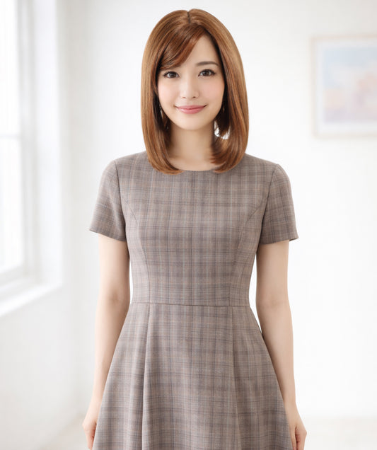 Wigs2you H-6902 女性用 11インチ ショートボブウィッグ | ライトブラウン合成繊維使用 | 手植え・自然な軽量通気性キャップ付きウィッグ