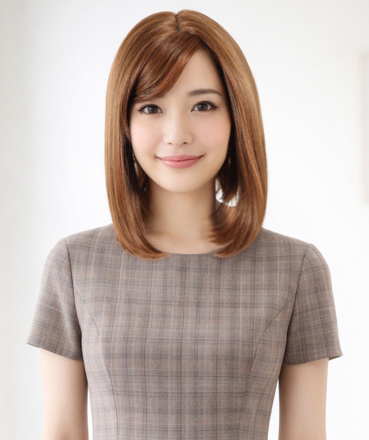 Wigs2you H-6902 女性用 11インチ ショートボブウィッグ | ライトブラウン合成繊維使用 | 手植え・自然な軽量通気性キャップ付きウィッグ