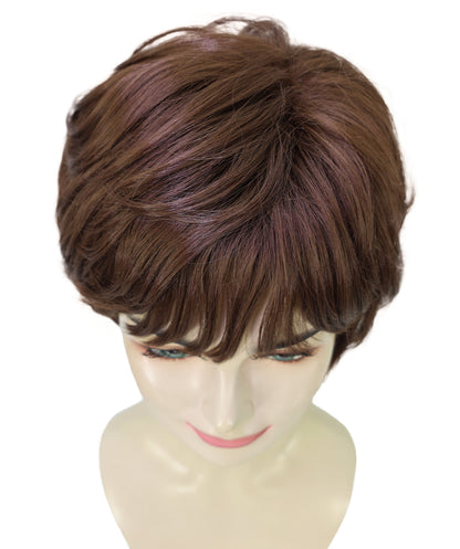 Wigs2you H-6903 女性用 11インチ ブラウンショートウィッグ | 耐熱性合成繊維使用 | 自然で軽量な通気性キャップ付きウィッグ