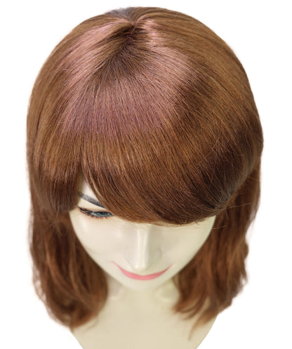 Wigs2you H-6904 女性用 15インチ ハニーブラウン ウェーブ フルウィッグ（前髪付き）| 耐熱性合成繊維使用 | 自然で軽量な通気性キャップ付きウィッグ