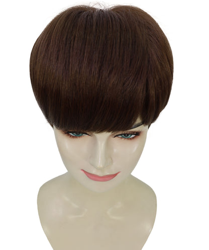 Wigs2you H-6905 女性用 10インチ ブラウン ショートボブウィッグ（前髪付き）| 耐熱性合成繊維使用 | 自然で軽量な通気性キャップ付きウィッグ