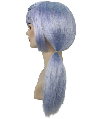 Wigs2you H-6914 大人用レディース ロング ライトブルー ストレート ポニーテール ゲーミング コスプレウィッグ｜ハロウィンに最適｜難燃性合成繊維