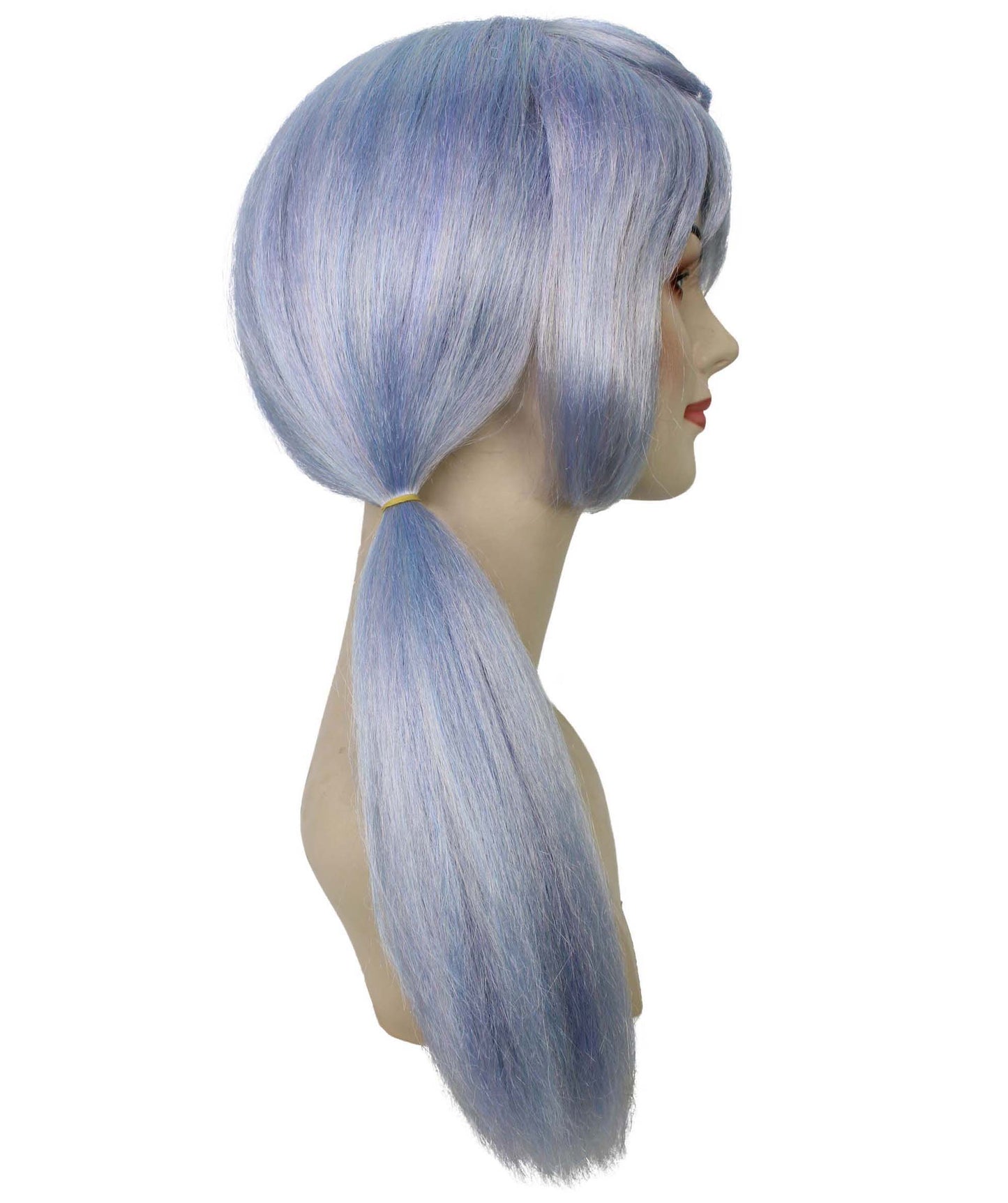 Wigs2you H-6914 大人用レディース ロング ライトブルー ストレート ポニーテール ゲーミング コスプレウィッグ｜ハロウィンに最適｜難燃性合成繊維