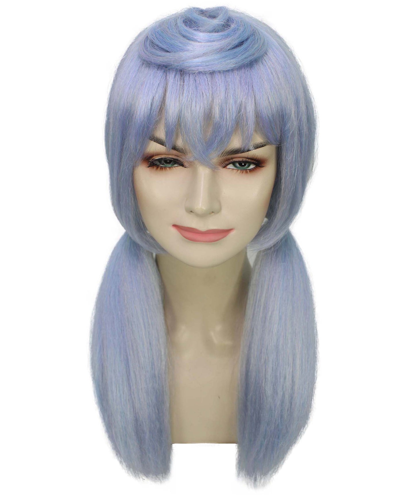 Wigs2you H-6914 大人用レディース ロング ライトブルー ストレート ポニーテール ゲーミング コスプレウィッグ｜ハロウィンに最適｜難燃性合成繊維