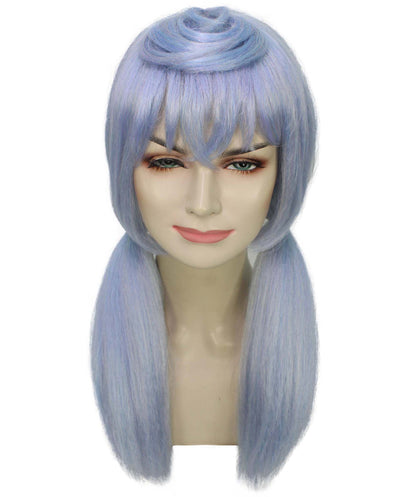 Wigs2you H-6914 大人用レディース ロング ライトブルー ストレート ポニーテール ゲーミング コスプレウィッグ｜ハロウィンに最適｜難燃性合成繊維