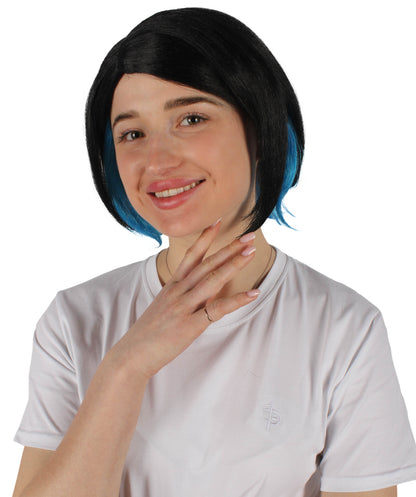 Wigs2you H-6920 大人用 女性用 マーキュリーウィッチ ブラック＆ブルー アニメ ショートウィッグ｜ハロウィンに最適｜難燃性合成繊維