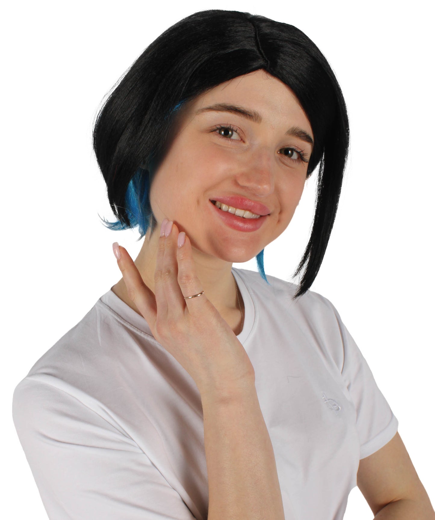 Wigs2you H-6920 大人用 女性用 マーキュリーウィッチ ブラック＆ブルー アニメ ショートウィッグ｜ハロウィンに最適｜難燃性合成繊維