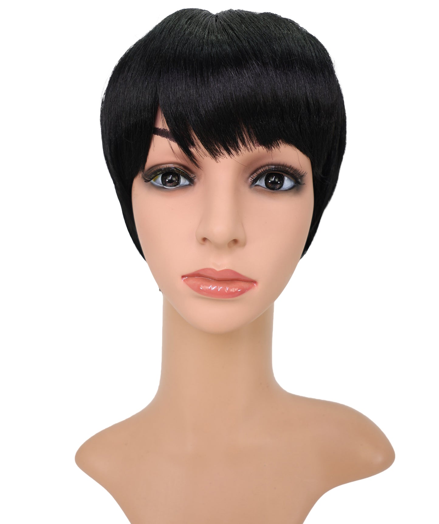 Wigs2you H-6938 ファッション ウィッグ _ 耐熱ナチュラルブラック 9インチ キャップレス