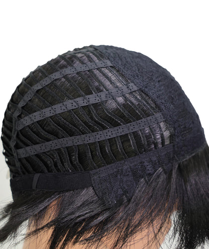 Wigs2you H-6938 ファッション ウィッグ _ 耐熱ナチュラルブラック 9インチ キャップレス