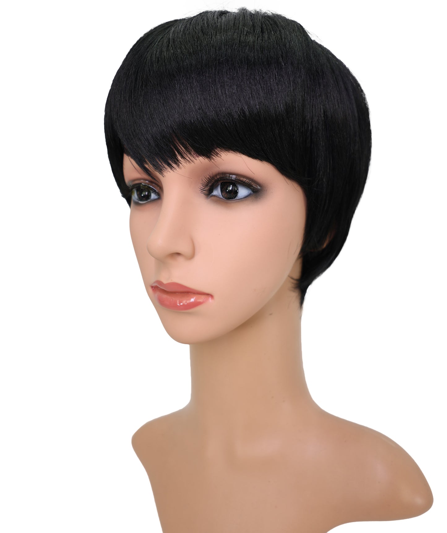 Wigs2you H-6938 ファッション ウィッグ _ 耐熱ナチュラルブラック 9インチ キャップレス