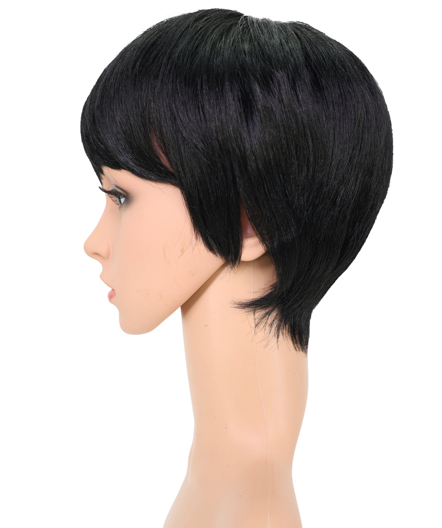 Wigs2you H-6938 ファッション ウィッグ _ 耐熱ナチュラルブラック 9インチ キャップレス