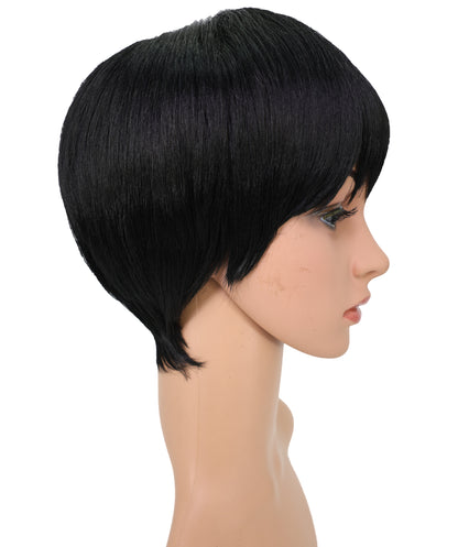 Wigs2you H-6938 ファッション ウィッグ _ 耐熱ナチュラルブラック 9インチ キャップレス