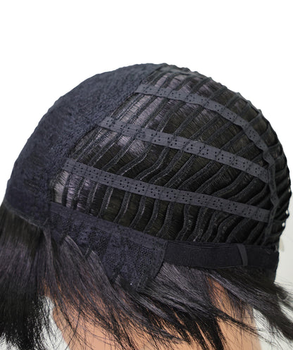 Wigs2you H-6938 ファッション ウィッグ _ 耐熱ナチュラルブラック 9インチ キャップレス