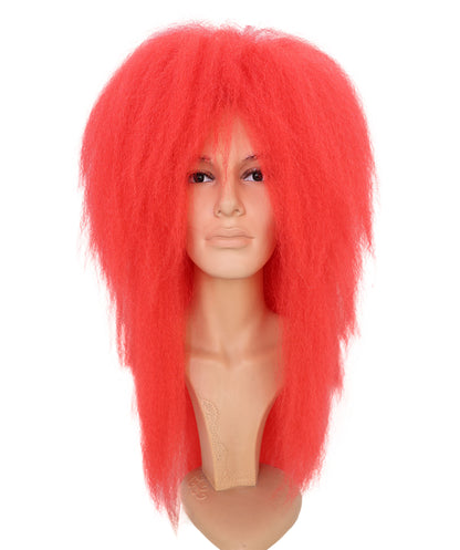 Wigs2you H-6941 成人男性用 ロングレッド ステージウィッグ 大容量 伝統舞踊スタイル 難燃性合成繊維 | 演出服 イベント パーティー 舞台 新年会 文化祭