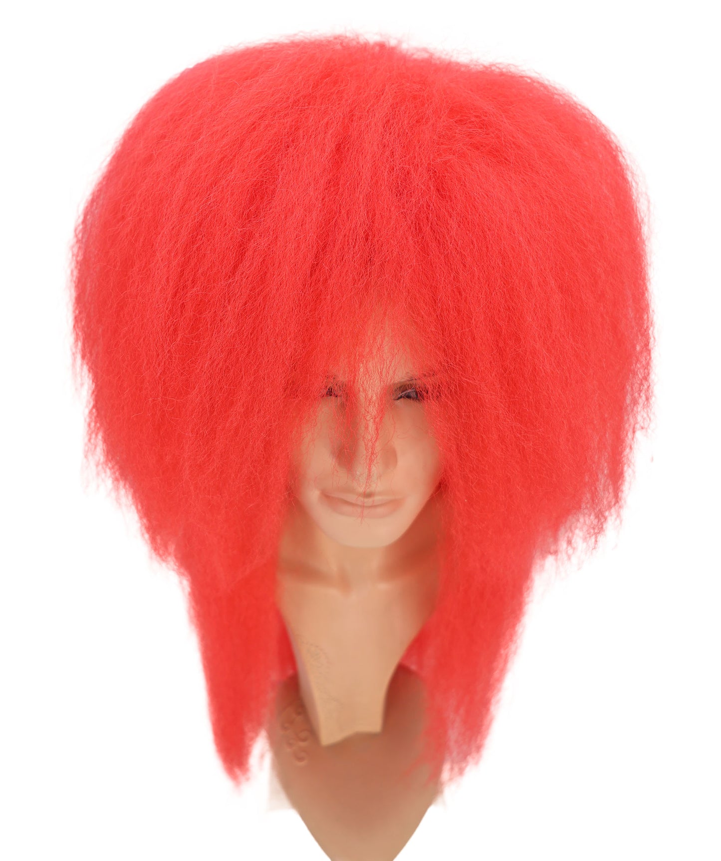Wigs2you H-6941 成人男性用 ロングレッド ステージウィッグ 大容量 伝統舞踊スタイル 難燃性合成繊維 | 演出服 イベント パーティー 舞台 新年会 文化祭