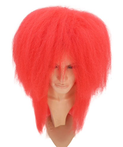 Wigs2you H-6941 成人男性用 ロングレッド ステージウィッグ 大容量 伝統舞踊スタイル 難燃性合成繊維 | 演出服 イベント パーティー 舞台 新年会 文化祭