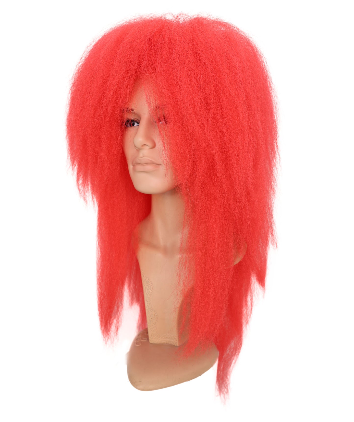 Wigs2you H-6941 成人男性用 ロングレッド ステージウィッグ 大容量 伝統舞踊スタイル 難燃性合成繊維 | 演出服 イベント パーティー 舞台 新年会 文化祭