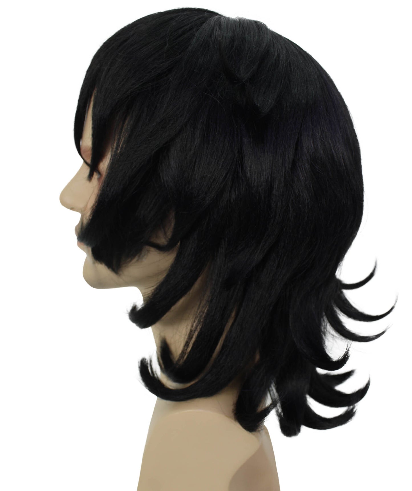 Wigs2you H-6945 大人用メンズ アニメ主人公 テクスチャードブラックウィッグ ハロウィンに最適 難燃性合成繊維