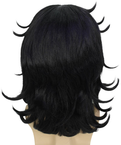 Wigs2you H-6945 大人用メンズ アニメ主人公 テクスチャードブラックウィッグ ハロウィンに最適 難燃性合成繊維