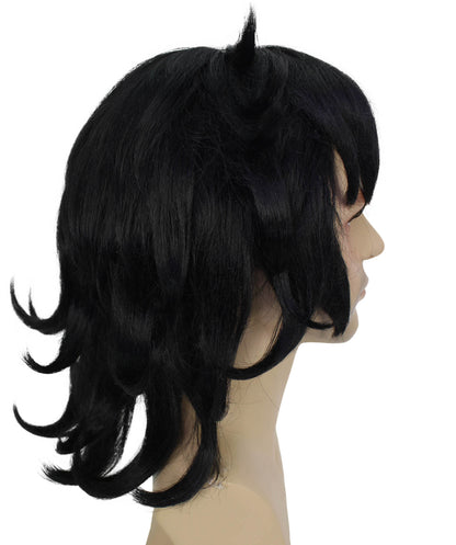 Wigs2you H-6945 大人用メンズ アニメ主人公 テクスチャードブラックウィッグ ハロウィンに最適 難燃性合成繊維