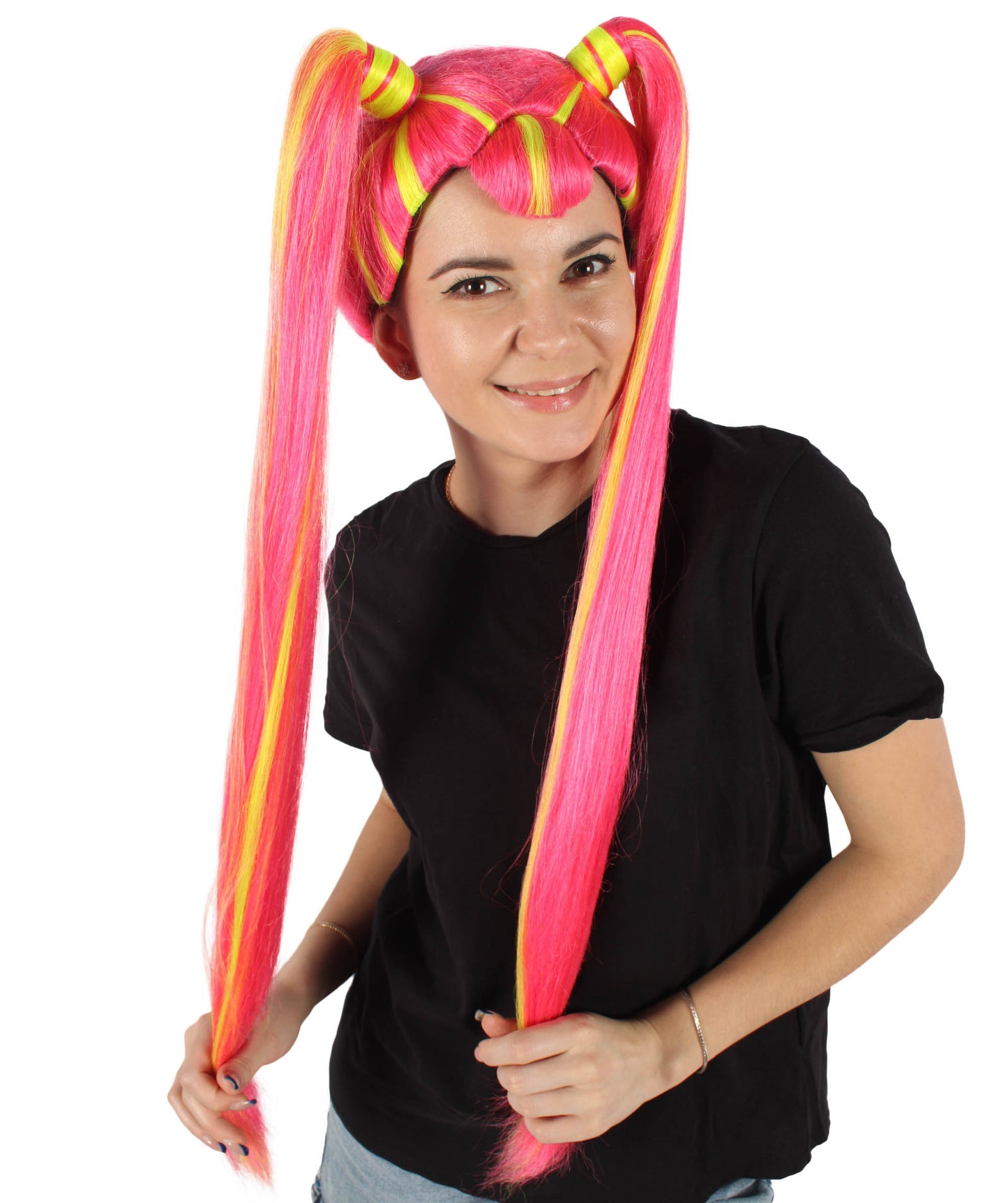 Wigs2you H-6946 大人女性用ロングレッドピグテールウィッグ｜コスプレに最適｜難燃性合成繊維