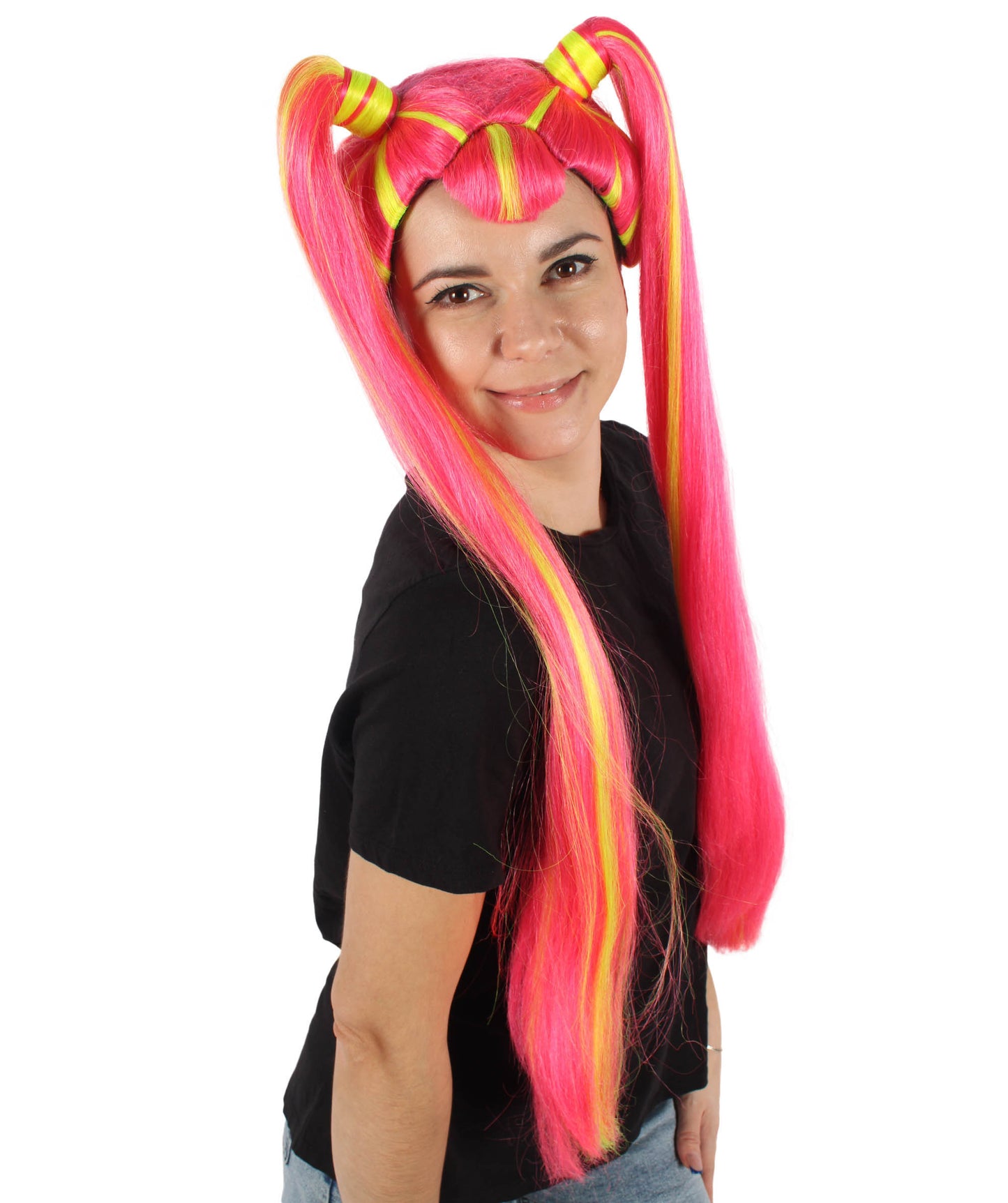 Wigs2you H-6946 大人女性用ロングレッドピグテールウィッグ｜コスプレに最適｜難燃性合成繊維