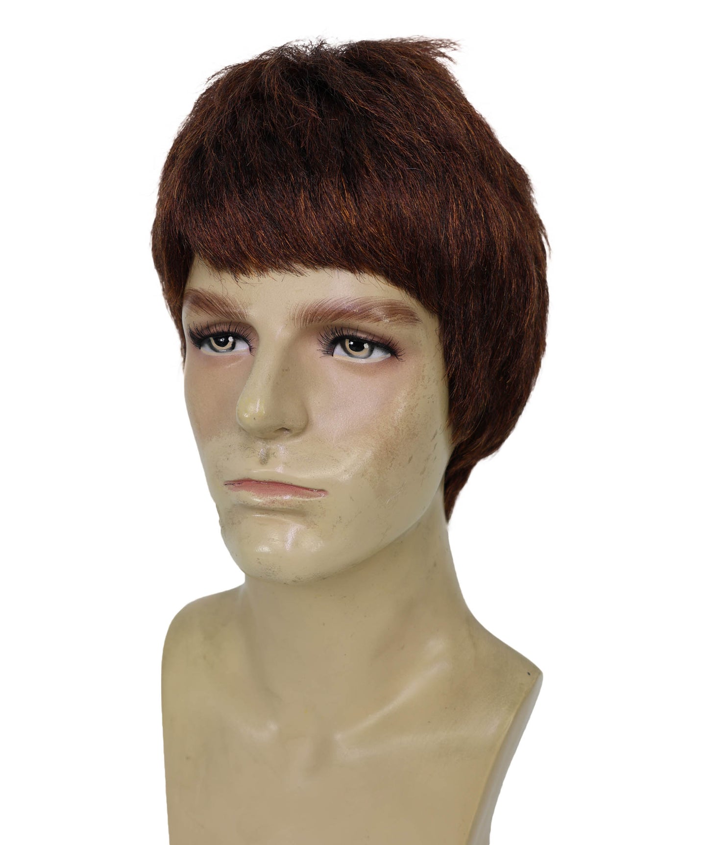 Wigs2you H-6950 大人用 60年代風 ブラウン ボウルカット レトロ シャギーウィッグ | パーティー用 シャギー ボーイバンド風 コスチューム ヘアピース | 合成繊維