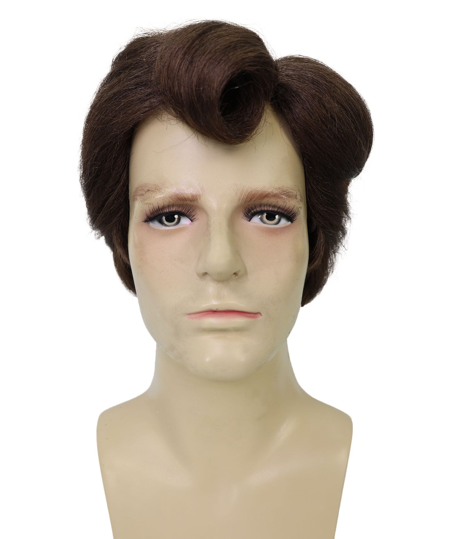 Wigs2you H-6952 大人用メンズ レトロ ロックンロール ブラウン グリーザーウィッグ | パーティーや劇場に最適な50年代風ヴィンテージウィッグスタイル | 難燃性合成繊維