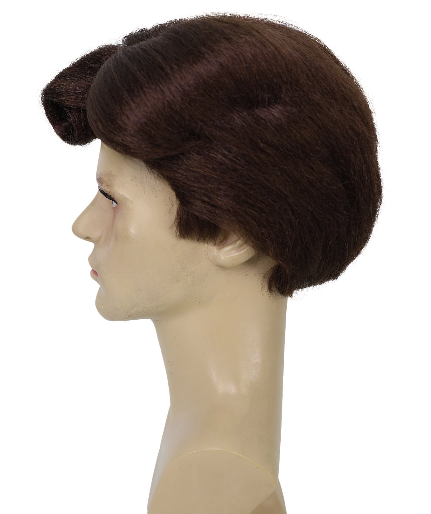 Wigs2you H-6952 大人用メンズ レトロ ロックンロール ブラウン グリーザーウィッグ | パーティーや劇場に最適な50年代風ヴィンテージウィッグスタイル | 難燃性合成繊維