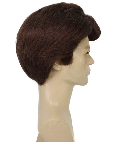 Wigs2you H-6952 大人用メンズ レトロ ロックンロール ブラウン グリーザーウィッグ | パーティーや劇場に最適な50年代風ヴィンテージウィッグスタイル | 難燃性合成繊維