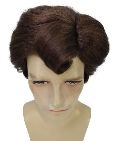 Wigs2you H-6952 大人用メンズ レトロ ロックンロール ブラウン グリーザーウィッグ | パーティーや劇場に最適な50年代風ヴィンテージウィッグスタイル | 難燃性合成繊維