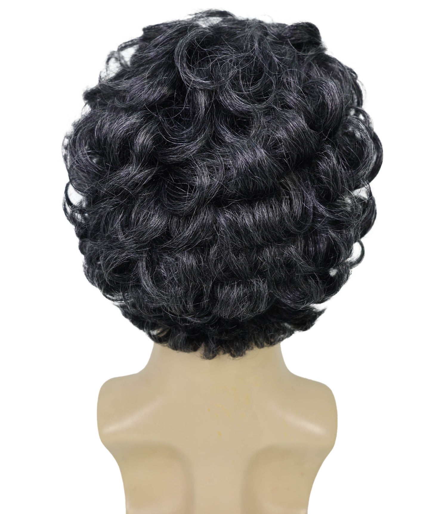 Wigs2you H-6953 ハイライト付き大人用グレーショートウェーブウィッグ｜ハロウィンパーティーに最適なソルト＆ペッパーヘアウィッグ｜難燃性合成繊維