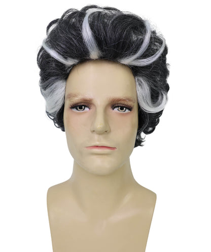 Wigs2you H-6953 ハイライト付き大人用グレーショートウェーブウィッグ｜ハロウィンパーティーに最適なソルト＆ペッパーヘアウィッグ｜難燃性合成繊維