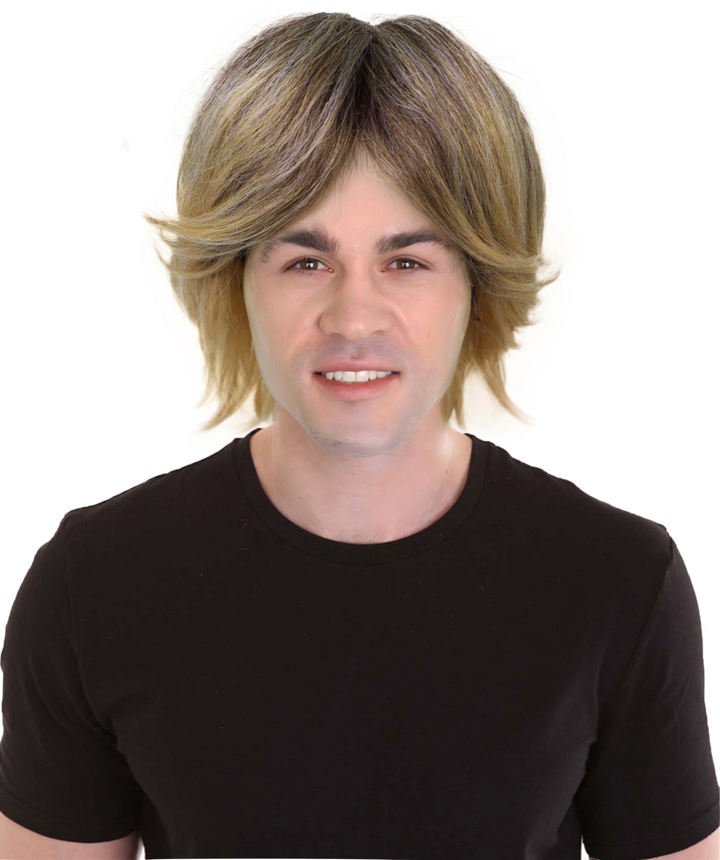 Wigs2you H-6954 大人用メンズ70年代ブロンドシャギーサーファーウィッグ｜ハロウィンやパーティーにぴったりのレトロディスコヘアピース