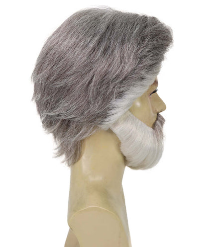 Wigs2you H-6958 大人用メンズ フランコカルチャー モダングレー ハロウィンウィッグ、口ひげ、あごひげセット | 合成難燃繊維 | 通気性のあるキャップレスキャップ ステージ＆パーティー用