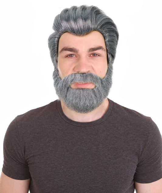 Wigs2you H-6960 大人用メンズゲーム風シルバーグレーウィッグ｜スポーティ＆カジュアルスタイルに最適｜難燃性合成繊維