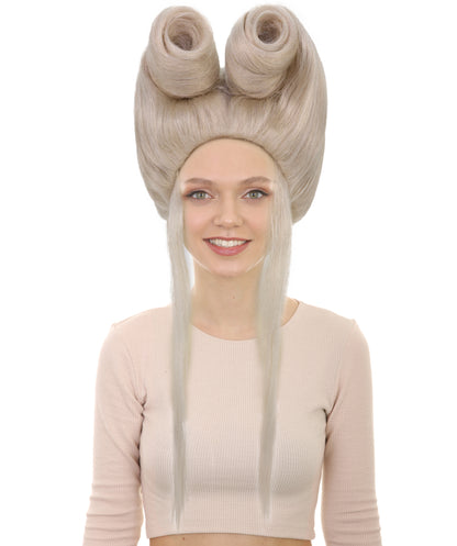 Wigs2you H-6962 大人女性用プラチナブロンドファンタジーウィッグ（ボリュームのあるふわふわヘアとロングストレートテール付き）｜コスチュームイベントに最適な軽量難燃性合成繊維ウィッグ