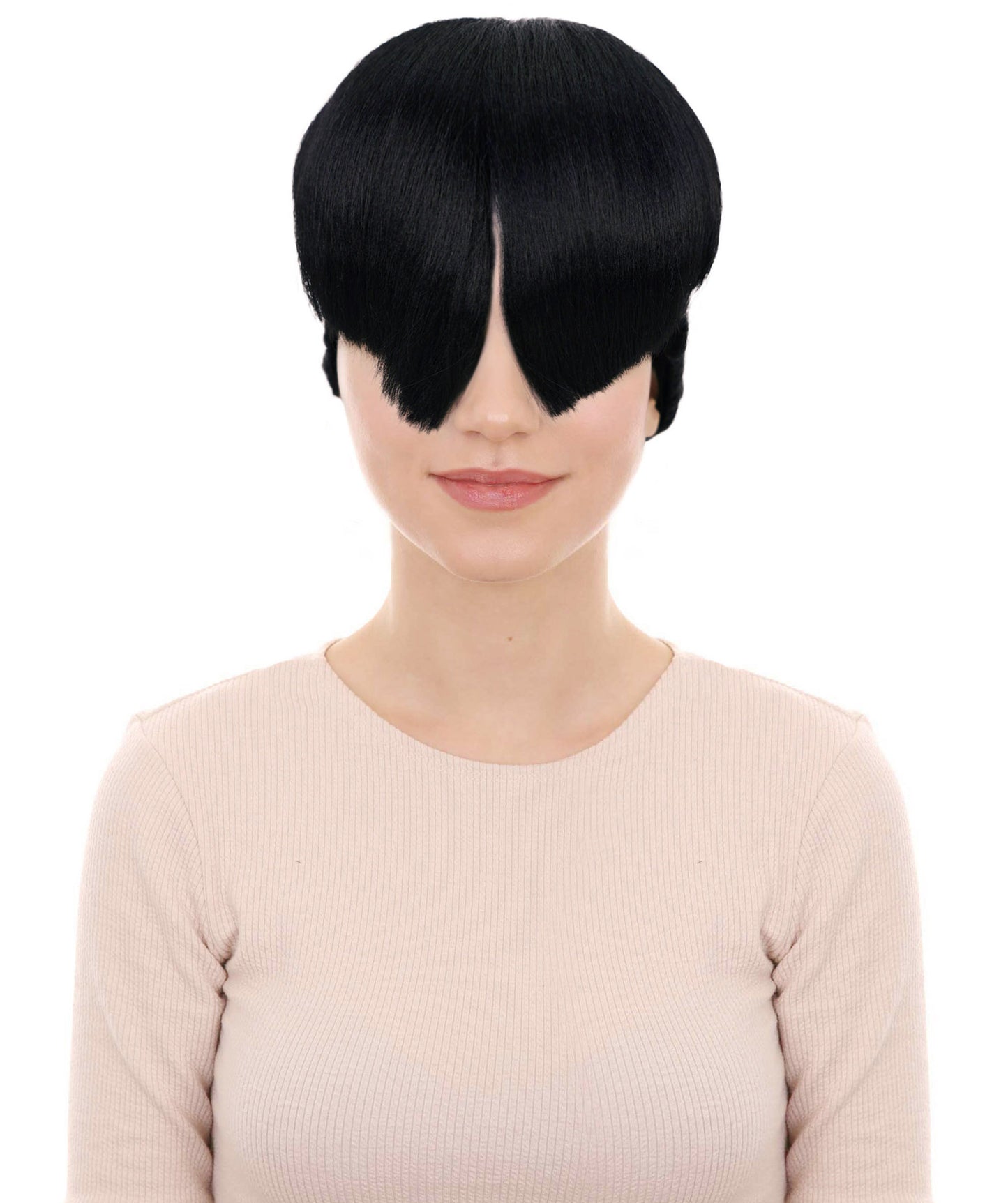 Wigs2you H-6964 大人女性用、スカルプテッドバイザーバングスウィッグ（ハイバン付き）｜ハロウィンウィッグ｜難燃性合成繊維｜通気性のあるキャップレスキャップデザイン