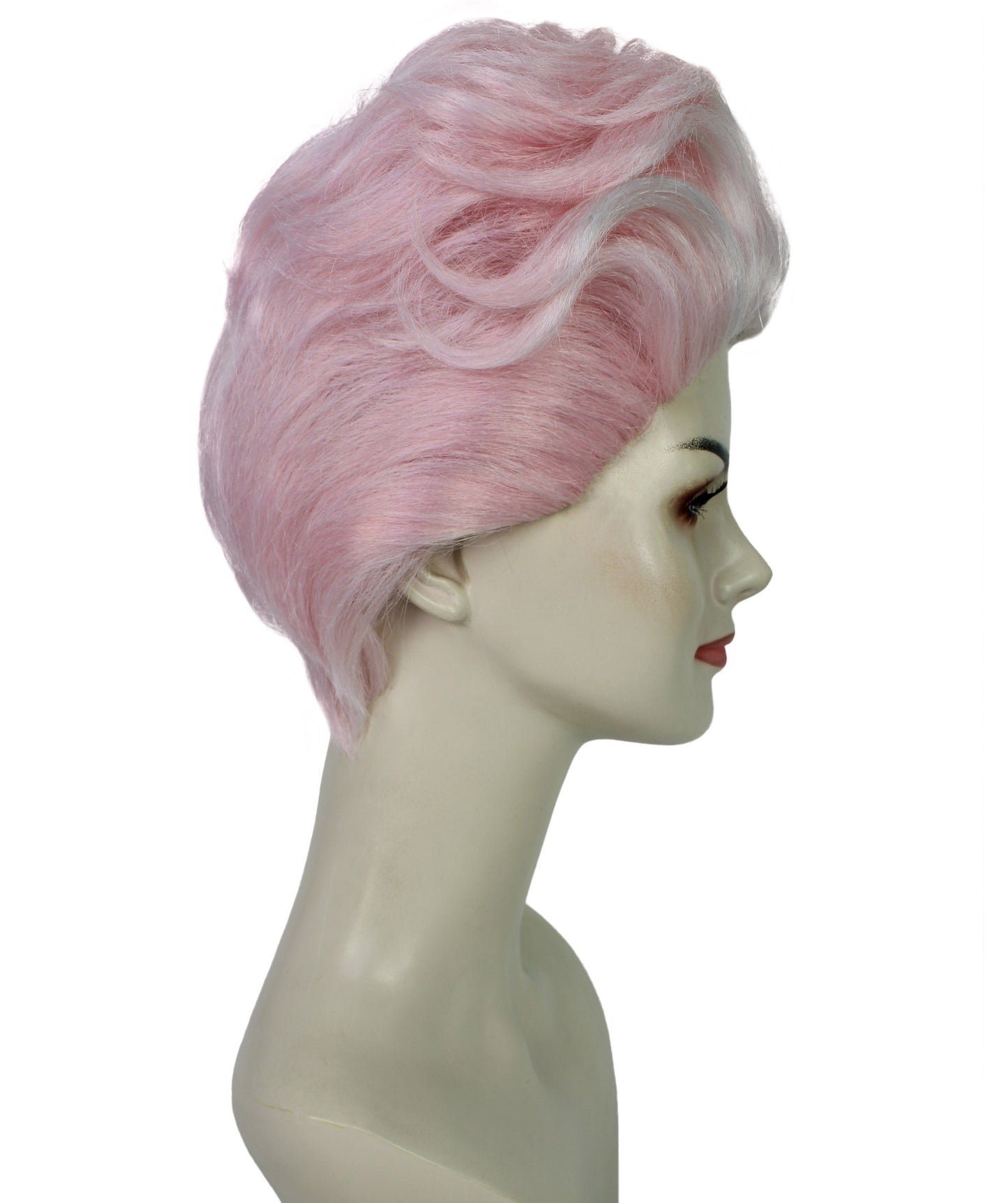 Wigs2you H-6967 大人女性用レトロピンクのポンパドールウィッグ｜ドラッグ＆グラムに最適なハイファッション合成ウィッグ｜ハロウィンに最適