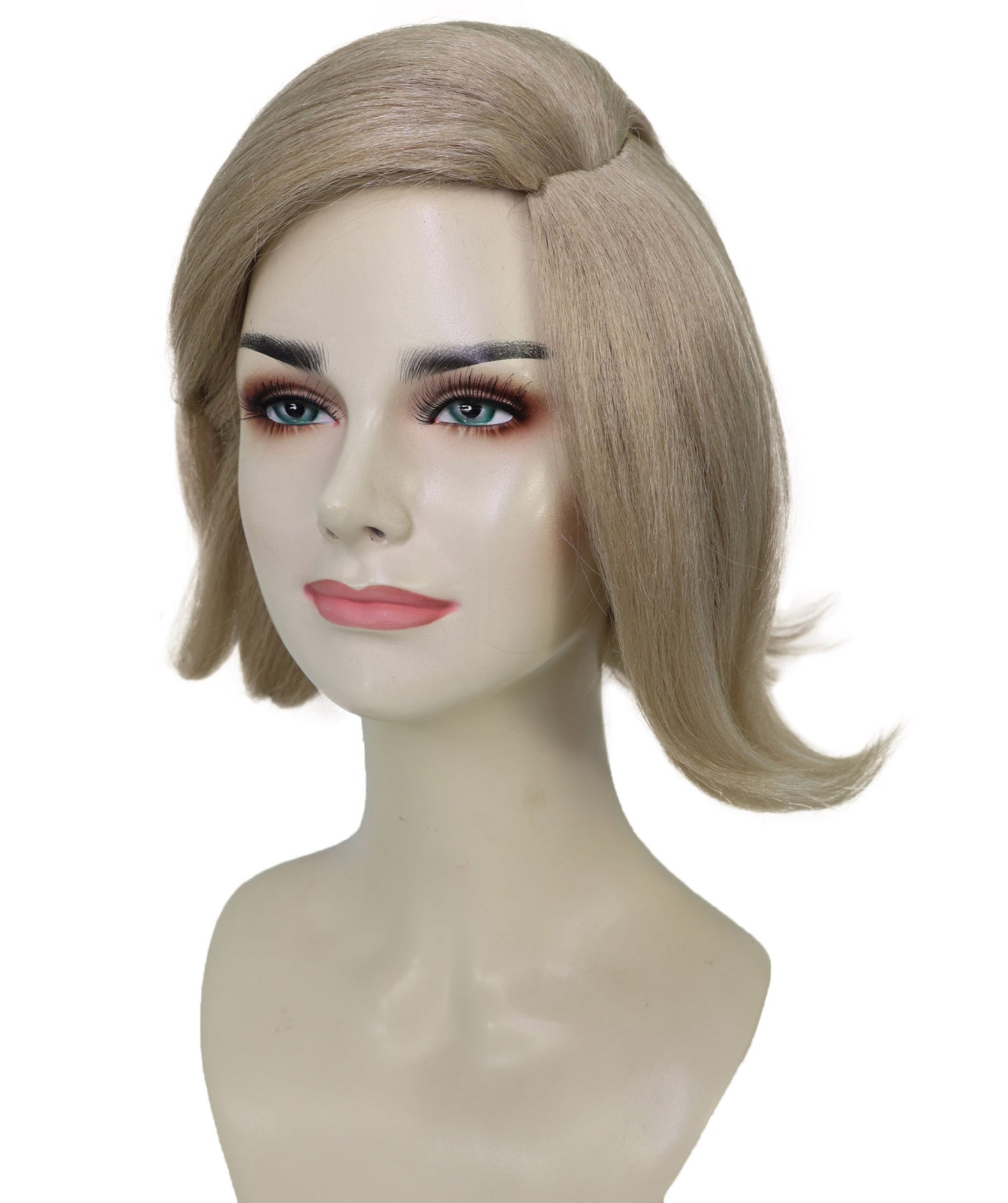 Wigs2you H-6968  大人女性用ブロンドウェーブボブウィッグ｜サイドパートのソフトレイヤーカットでファッショナブルなスタイリング｜キャップレスキャップデザイン｜ハロウィンに最適